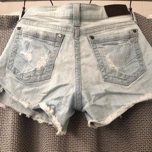 Light wash jean shorts